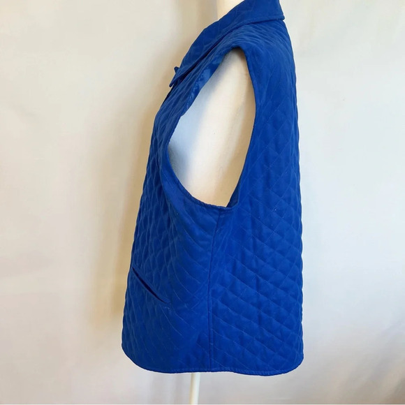Drapers & Damons Blue Quilted Lined Button Down Collared Vest Womens Size 1X - Picture 6 of 12